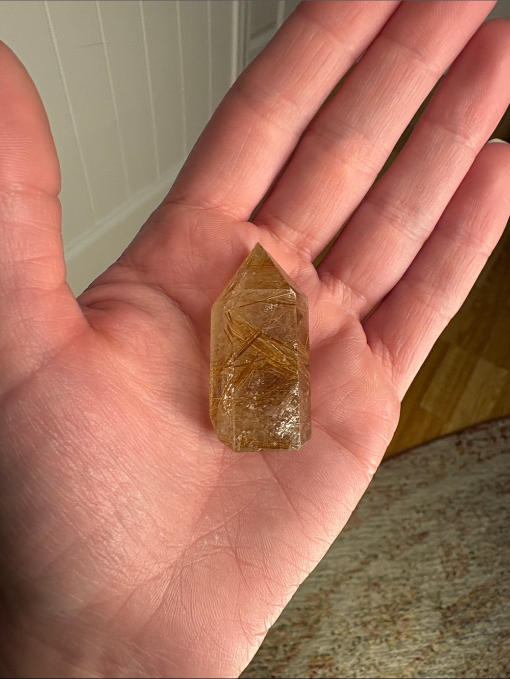 Golden Rutilated Quartz Point - Picture 5 of 5